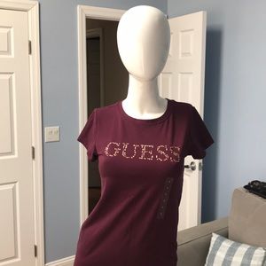 NWOT Signature LA Guess Rhinestone T-Shirt, Sz S